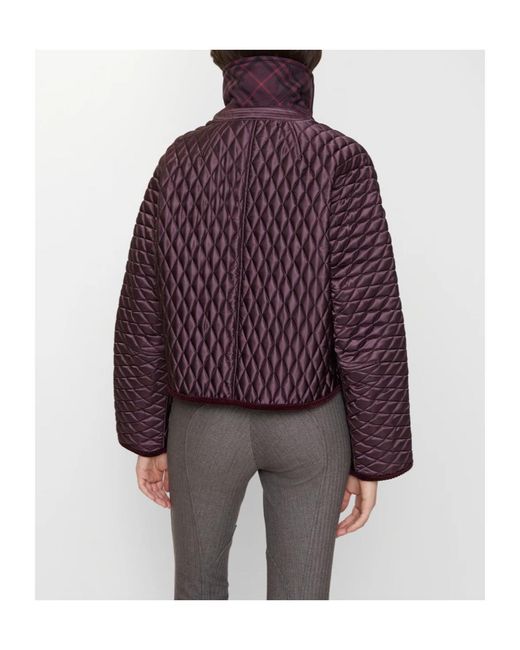 Burberry Purple Long Sleeved Quilted Jacket