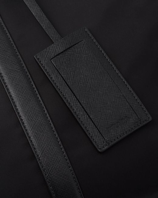 Prada Black Logo Plaque Zipped Travel Bag for men