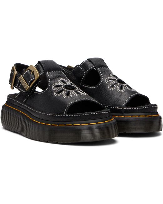 Dr. Martens Black Dunnet Flower Sandals