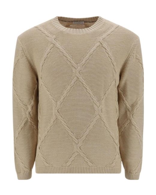 Ballantyne Natural Crewneck Knitted Jumper for men