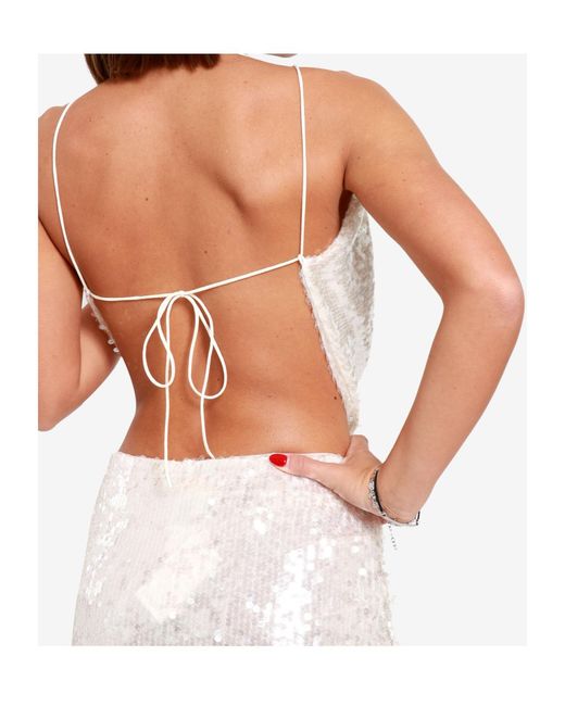 Amazuìn White Backless Dress With Laces
