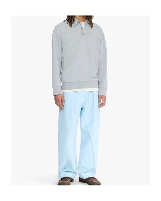 J.W. Anderson Gray Jw Anderson Rugby Long Sleeved Polo Shirt for men