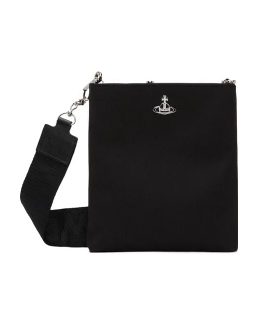 Vivienne Westwood Black Squire Square Cross-Body Bag for men
