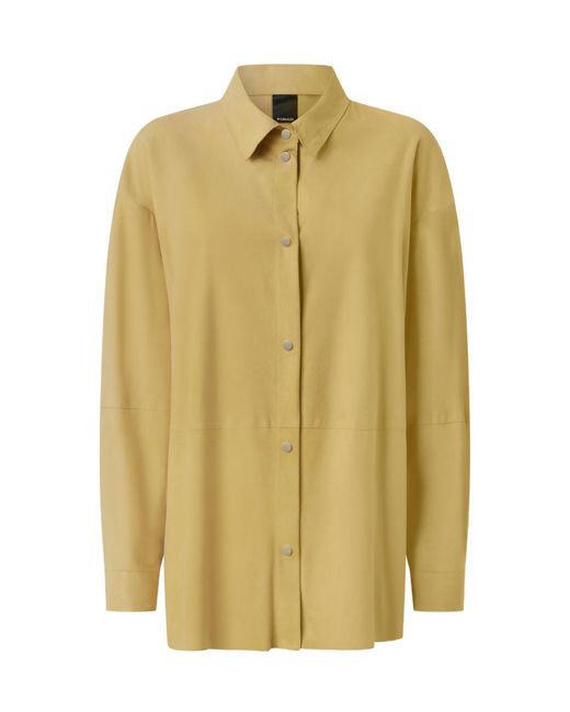 Pinko Yellow Curved Hem Shirt