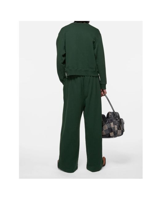 Acne Green Fleece Logo Sweatpants for men