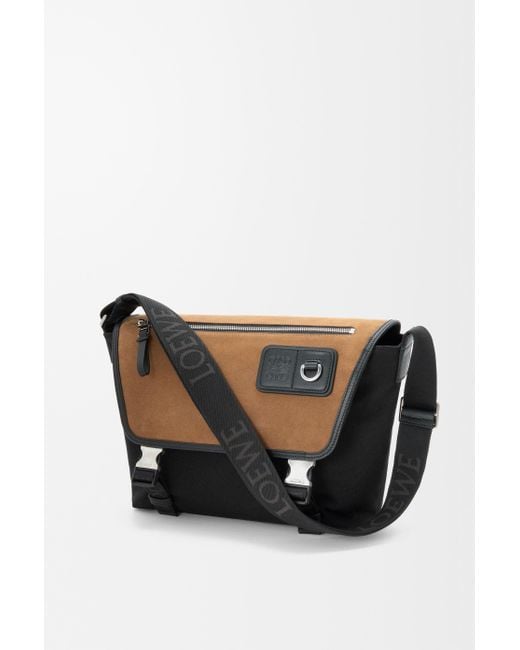 Loewe Black Medium Flex Messenger Bag for men