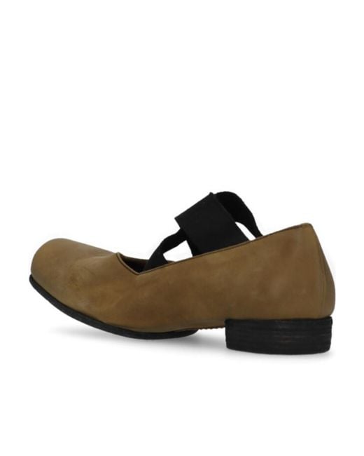 Uma Wang Brown Square-Toe Suede Ballerina Shoes