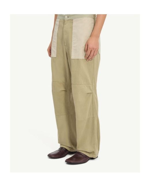 MM6 by Maison Margiela Natural Color-Block Workwear Trousers for men