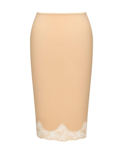 Saint Laurent White Laced Half-Slip Skirt