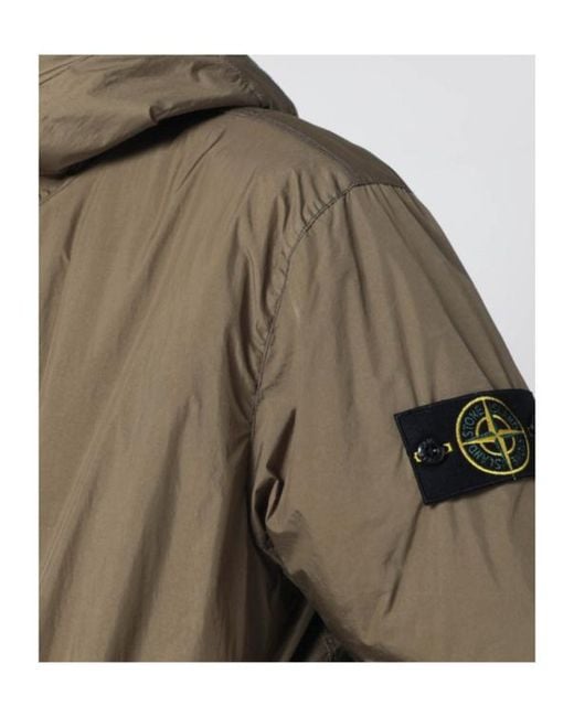 Stone Island Green Hooded Zip-Up Padded Jacket for men