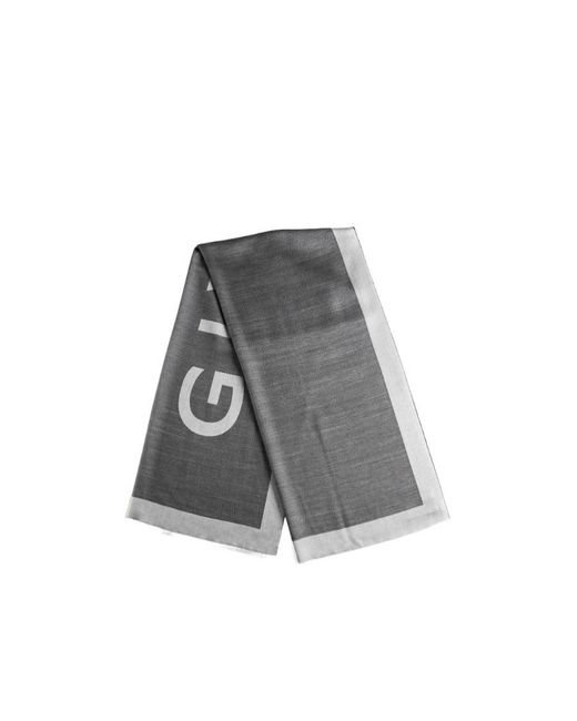Givenchy Gray Logo Printed Scarf