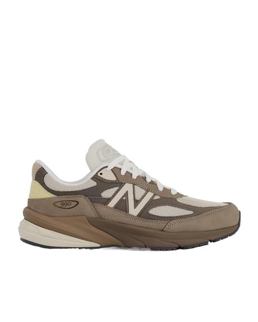 New Balance Brown 990V6 Lace-Up Sneakers for men