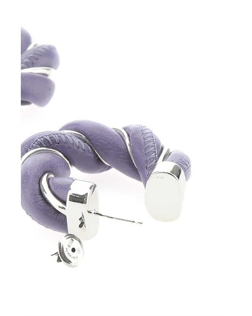 Bottega Veneta White Twist Sterling- Earrings
