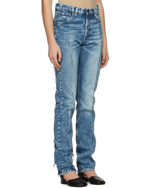 Maison Margiela Blue Spliced Trim Jeans