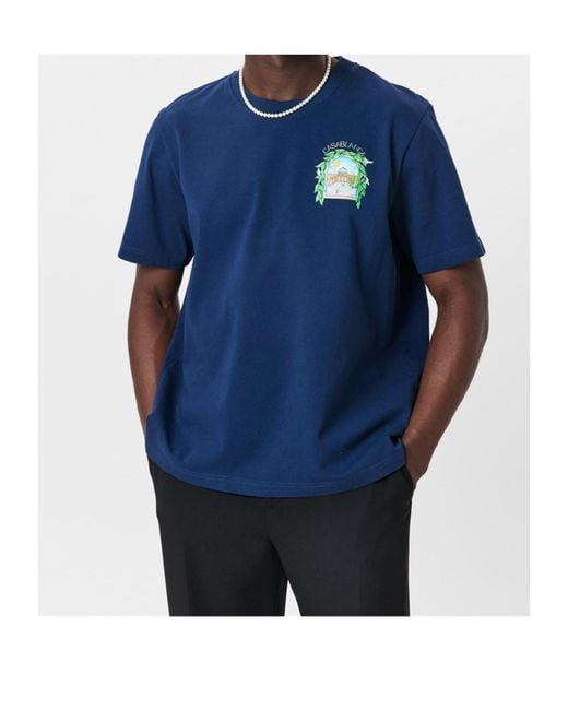 Casablanca Blue Short-Sleeved T-Shirt for men