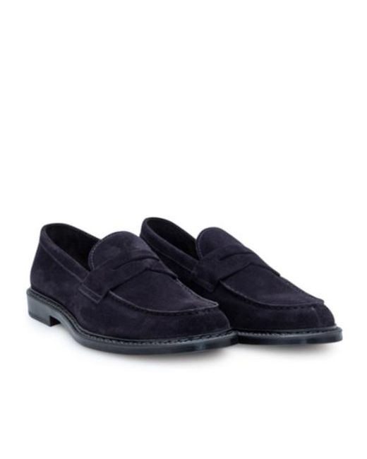 Doucal's Blue Penny Slip-On Loafers for men