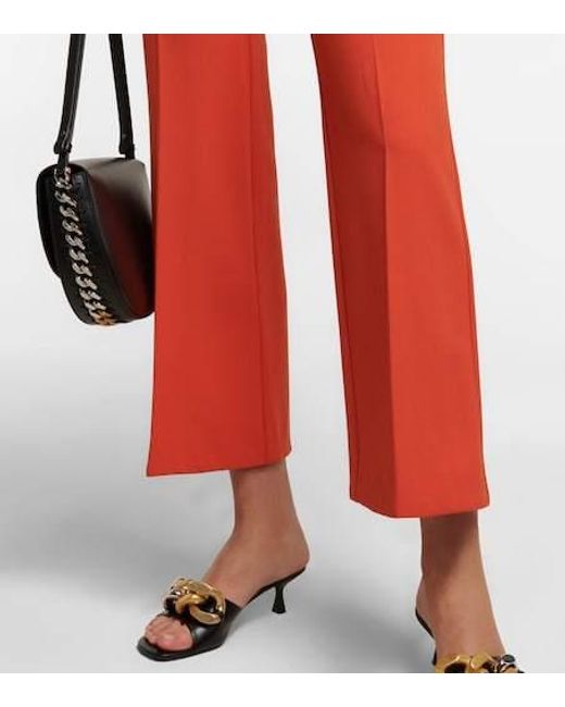 Stella McCartney Red High-Rise Pleated Pants