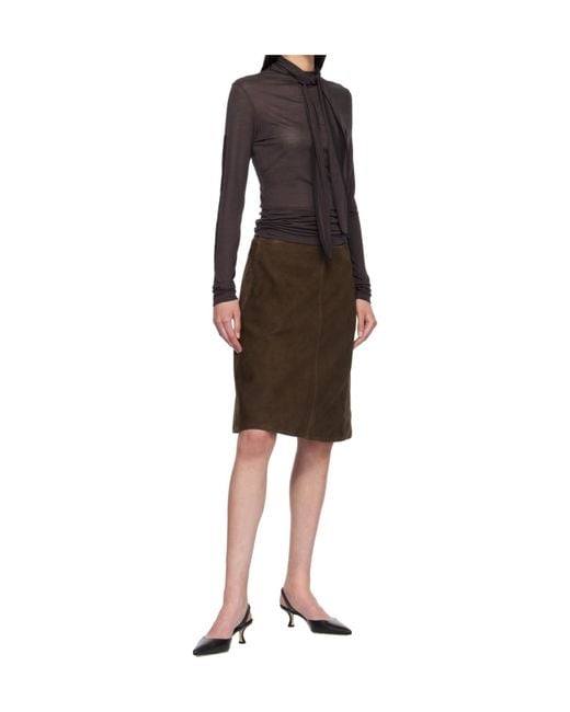 Totême Brown A-Line Skirt