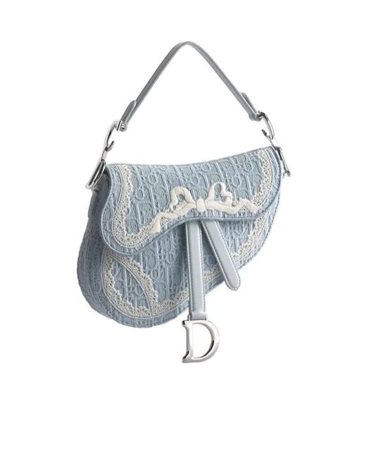 Dior Blue Small Saddle Bag With Strap