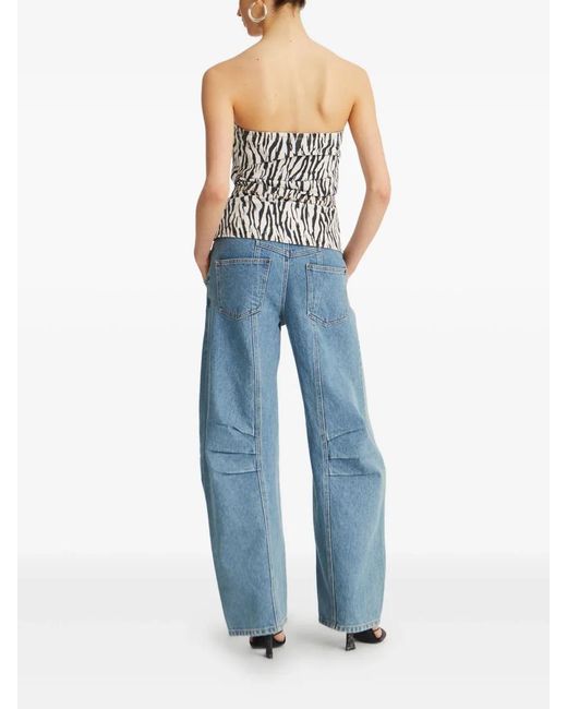 ROTATE BIRGER CHRISTENSEN Blue Panelled Denim Trousers