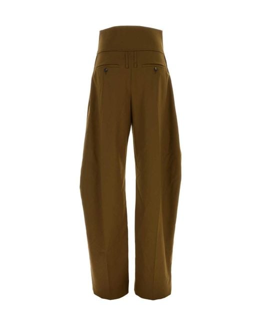 Ferragamo Green Casual Trousers With A Zip Fly