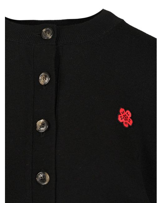 KENZO Black Boke Flower Knitted Cardigan