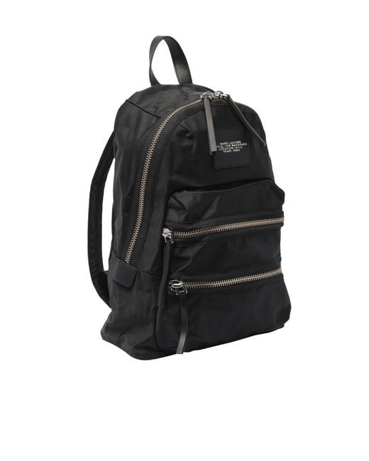 Marc Jacobs Black The Biker Logo-Patch Zipped Large Backpack