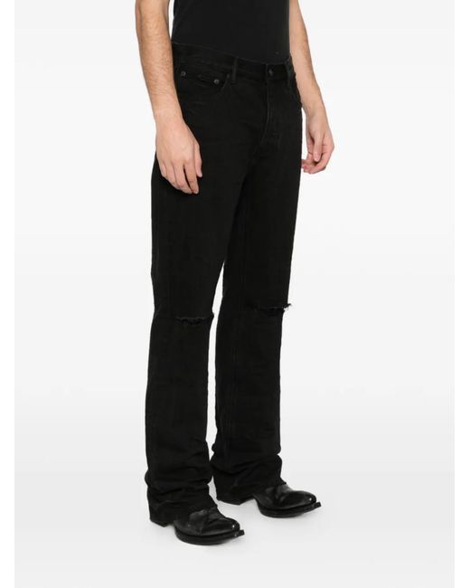 Purple Brand Black Lancer Ripped Flared Jeans for men