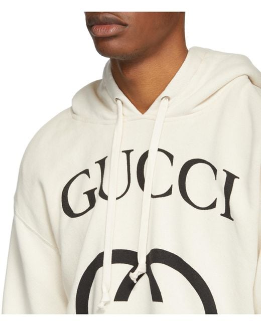 Gucci White Interlocking G Hoodie for men
