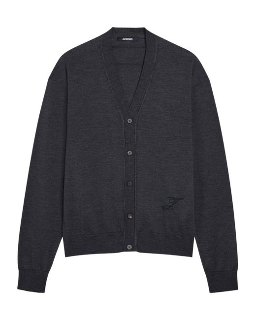 Jacquemus Blue Le Cardigan Merino Wool-Blend Cardigan for men