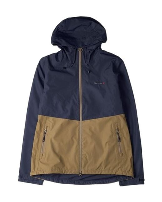 Barbour Blue Logo-Embroidered Hooded Jacket for men