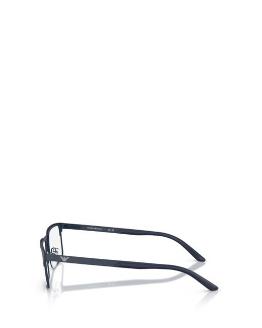 Emporio Armani White Rectangular Frame Glasses for men