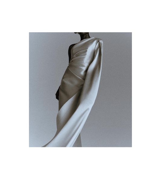 Solace London Gray One-Shoulder Dress
