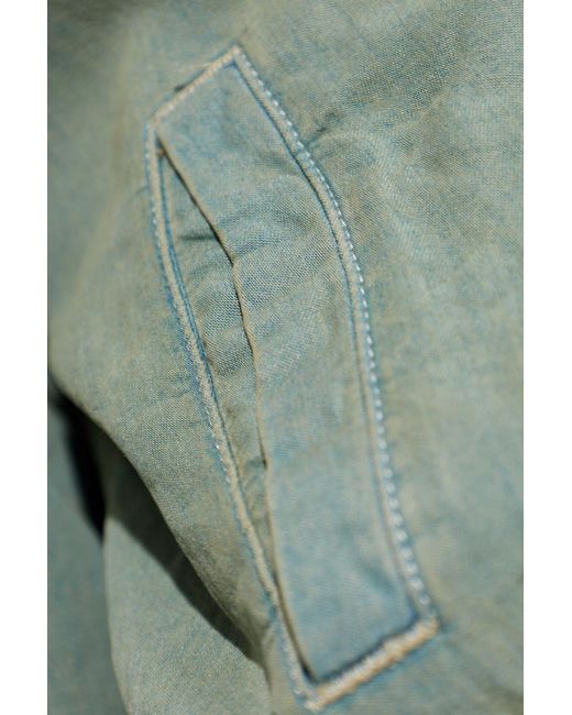 DIESEL Green De Rania Cropped Bomber Jacket