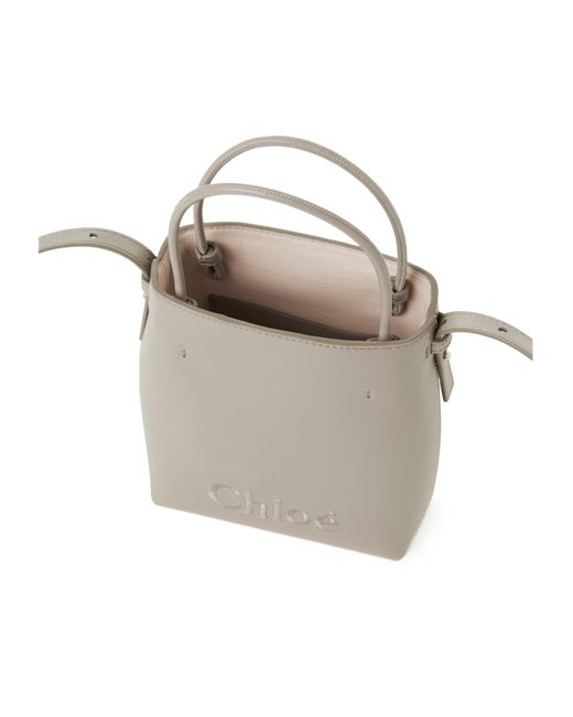 Chloé Natural Chloé Sense Micro Tote Bag