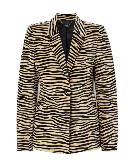 Rabanne Black Zebra-Print Suit Jacket