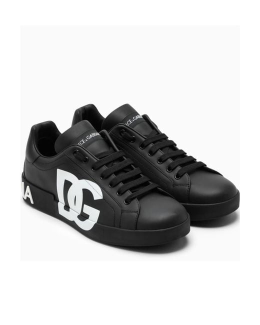 Dolce & Gabbana Black Portofino Spoiler Sneakers for men