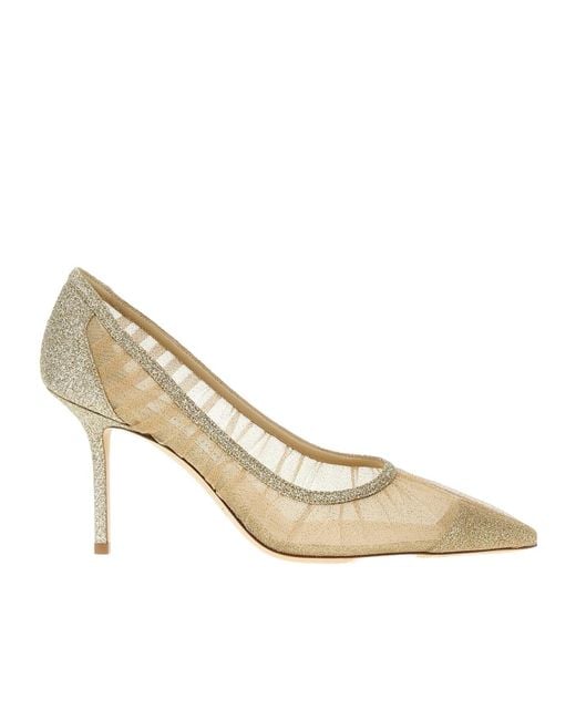 Jimmy Choo Metallic Love 85 Pointed-Toe Glitter Pumps