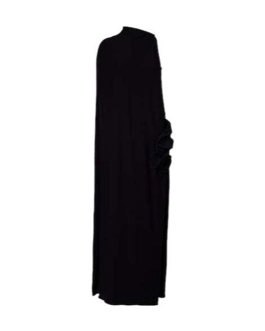 Magda Butrym Black Shawl-Style Asymmetrical Dress