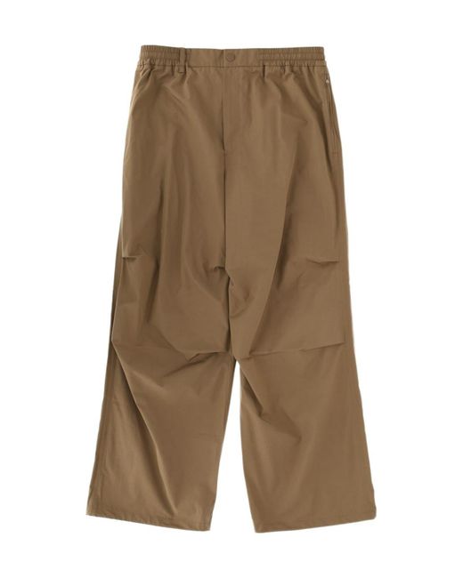 A.P.C. Green Wide Leg Elasticated Waistband Trousers for men