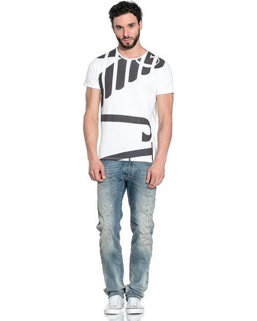 Armani Jeans White Logo Details T-Shirt for men