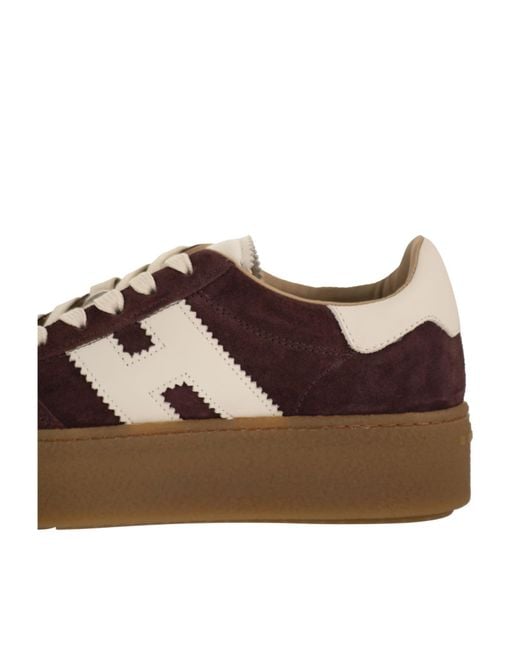 Hogan Brown Lace-Up Sneakers
