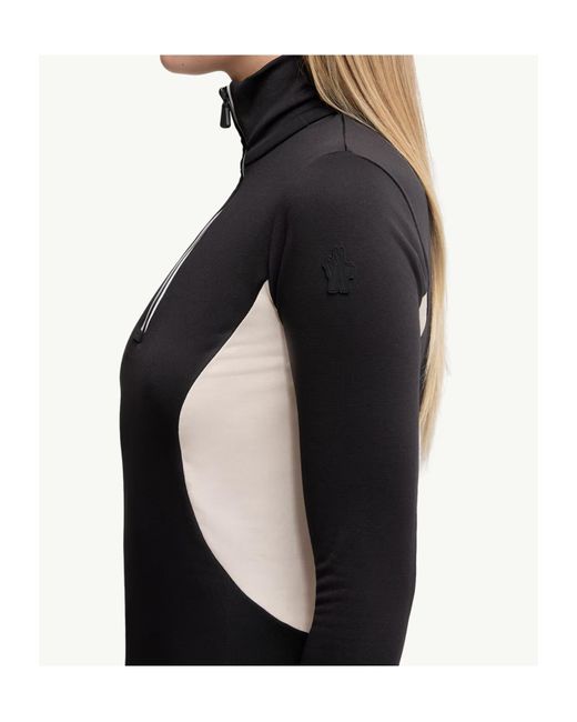 Moncler Black Grenoble Polartec Half-Zip Turtleneck Sweatshirt