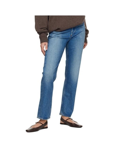 Agolde Blue 90S Pinch Waist High Rise Straight Jeans