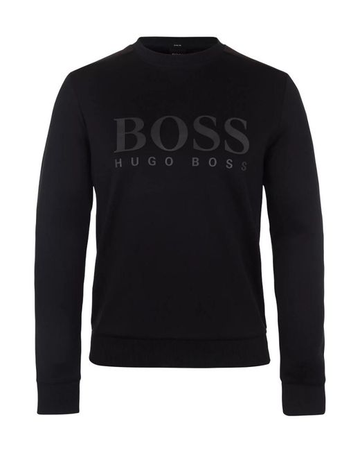 Boss Black Round-Necked Logo Sweater for men