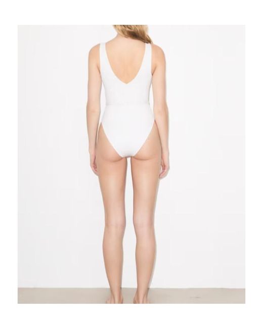 Tory Burch White Belted Swimsuit