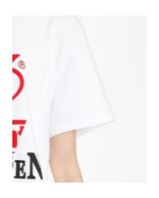 Vetements White Logo Printed T-Shirt With Round Neck for men