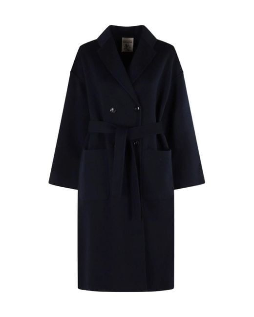 Semicouture Blue Double Breasted Coat