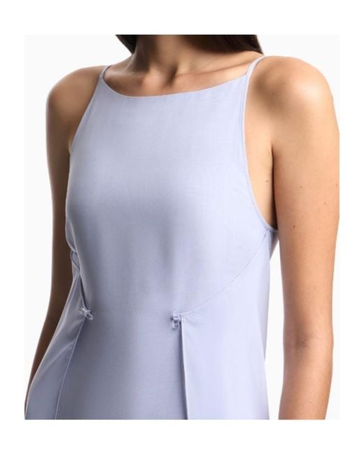 Emporio Armani White Spaghetti-Strap Midi Dress