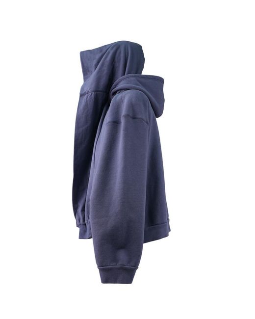 Balenciaga Blue Zip-Up Long-Sleeved Hoodie for men